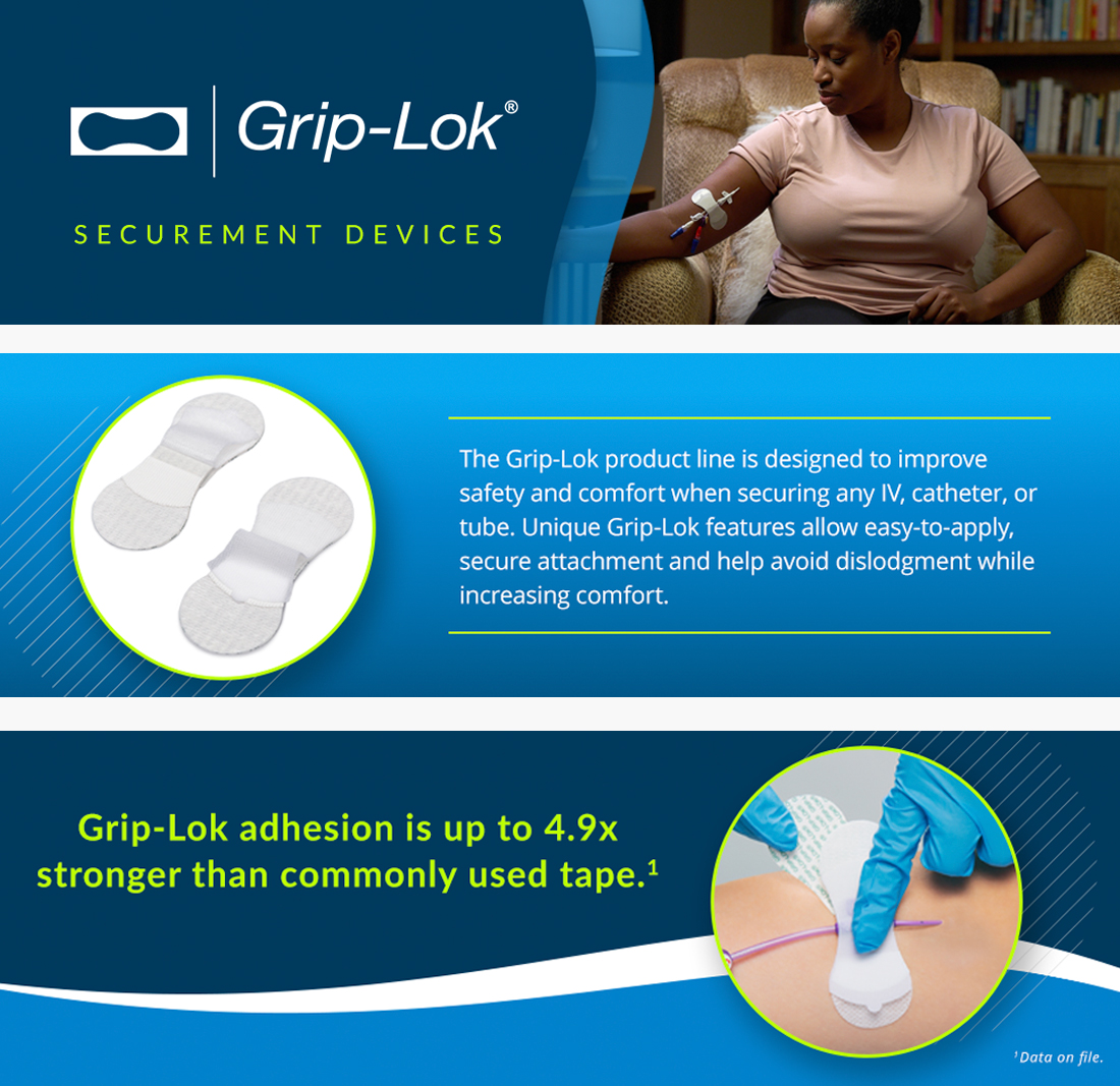 Bulk Catheter, Tube, and IV Securement Devices GripLok by TIDI Products